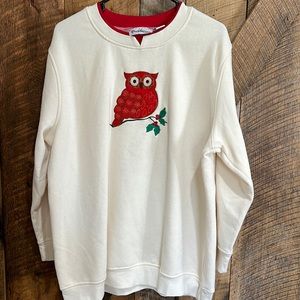 Speculation owl appliqué sweatshirt size 1X